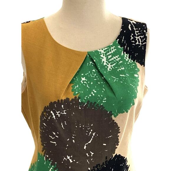 Anthropologie Tabitha Pom Flower Shift Sheath Dress Career Lined Size 6 - Picture 4 of 8